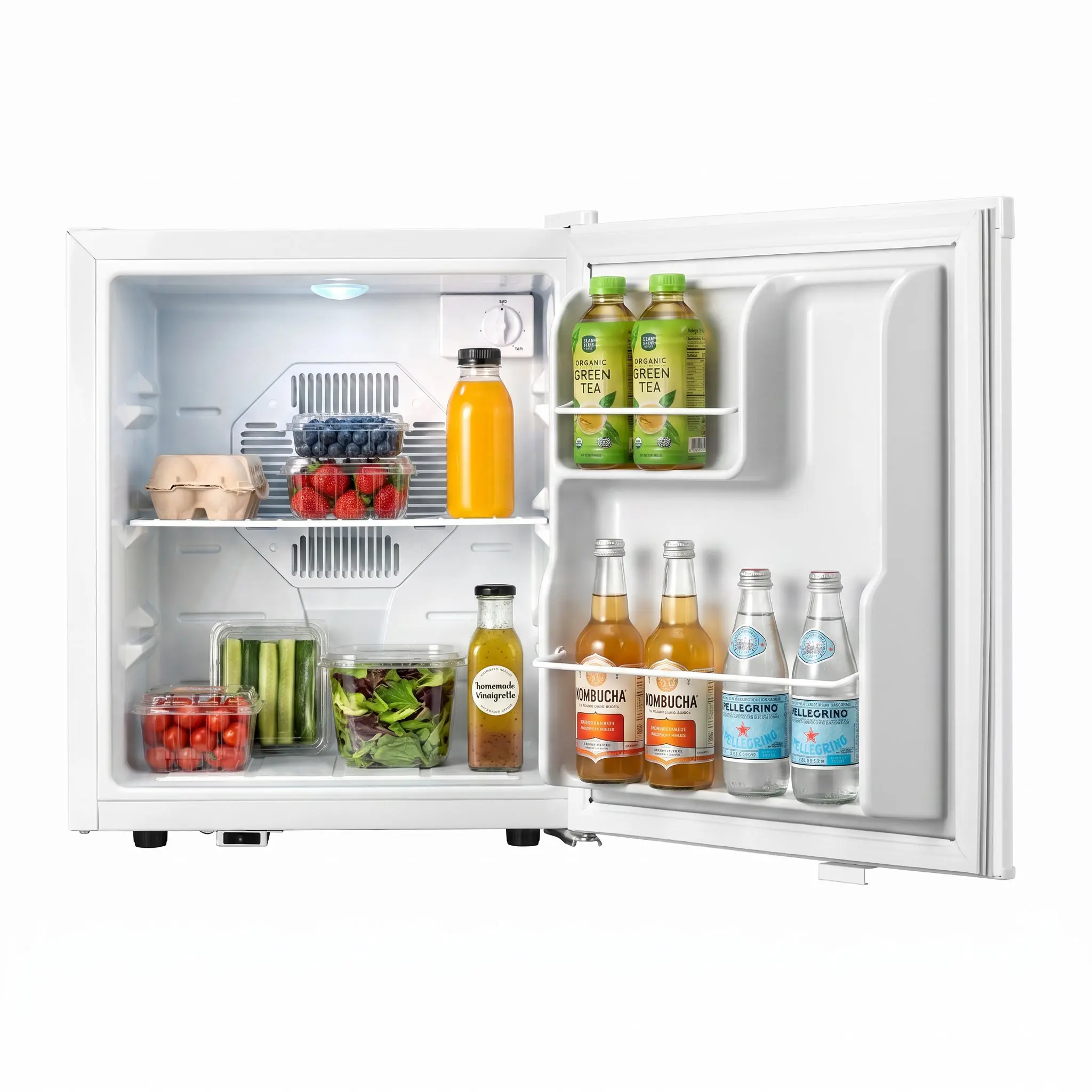Yeego 1.34 Cu.Ft Mini Fridge, Compact Mini Cooler, Quiet Operation, Suitable for Skincare Products, Cosmetics, Drinks and Food, Ideal for Bedroom and Office Use, Single-Door Compact Refrigerator(White)