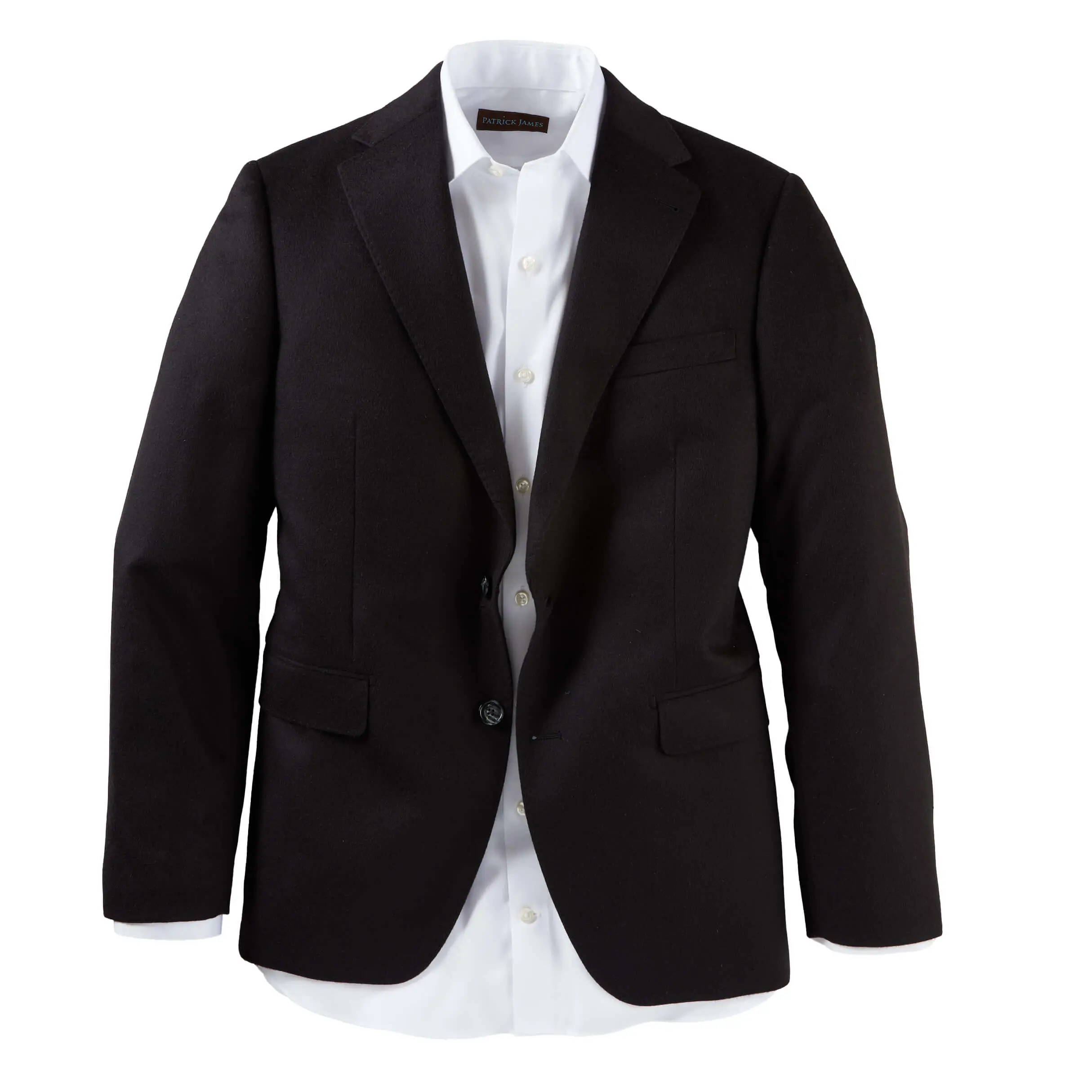 Men's Solid Plain Stretch Cashmere Sport Coat, Regular Fit 2-Button Jacket with Stretch Gusset, Internal Zipper Pocket, Flap Pockets, Side Vent