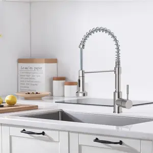 Kitchen Faucet with Pull Down Sprayer, Stainless Steel Kitchen Sink Faucet, Kitchen Faucet for Farmhouse Camper Laundry Utility Wet Bar Sinks