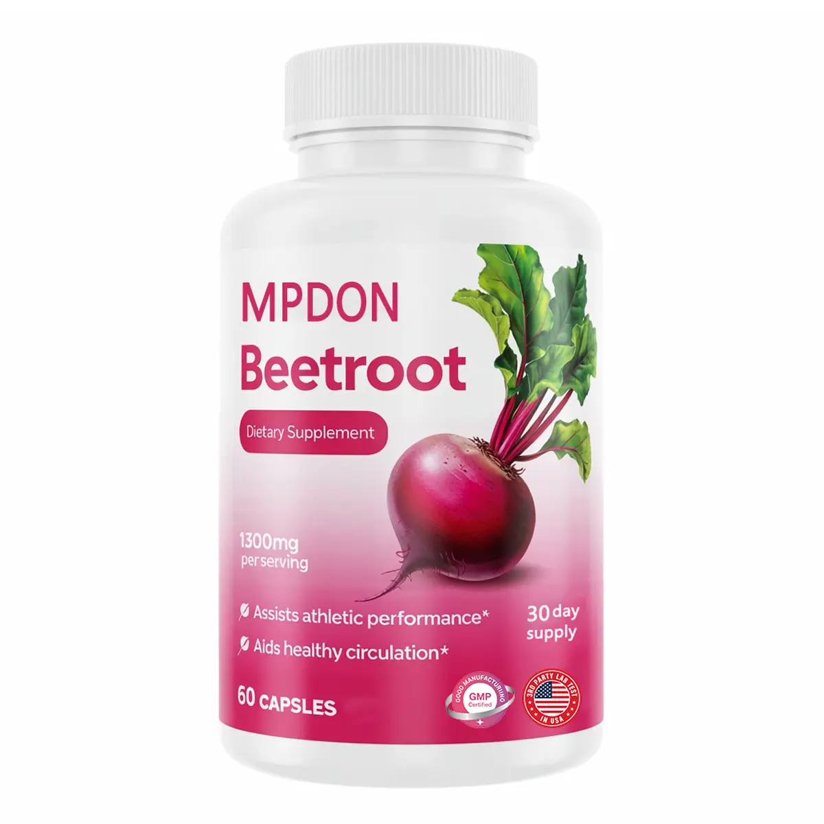 Organic Beetroot Capsules (1300mg) - Lab Verified Natural Organic Healthcare Dietary Supplement for Adults, Blood Circulation, Athletic Fitness, Natural Organic Supplement, Blood Circulation Supplement
