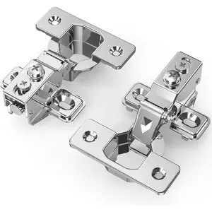 50 Pack 1/2" Overlay Soft Close  Frame & Frameless Hinges, Stainless Steel Quiet  Concealed for Kitchen Door, 105? Slow Smooth Hardware Replacement, Self Closing , Satin Nickel