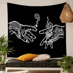 Handheld Lighter & Floral Pattern Tapestry for Room Decor, 1 Count Modern Abstract Art Tapestry for Home Decor, Modern Fabric Tapestry Poster Wall Hanging for Aesthetic, Dorm Essentials, Bedroom Decor, Boyfriend Gift Lightweight Minimalist