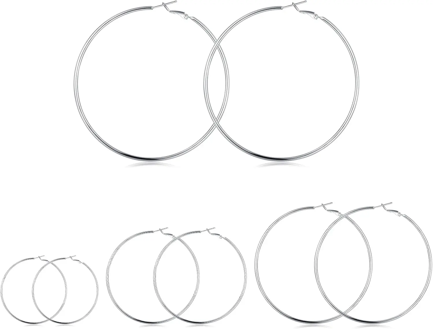 A-4 pair silver 30/40/50/60mm