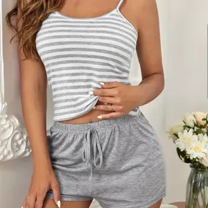 Gray and white 2 piece pajama set Nightwear Loungewear Pajamas. Size: X-Large