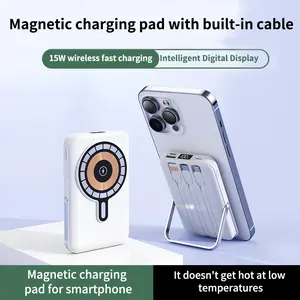 Mini MagSafe-Compatible Portable Charger, 10000mAh 5W Compact Magnetic Power Bank for iPhone 16/15/14/13/12, 12W USB-C Charging Battery Pack