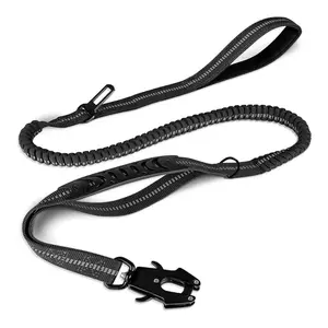 Dog Leash for Large Dogs, Shock Absorbing Bungee Tactical Leash, 2 Padded Handles, Strong No Pull Design, Durable Pet Gear