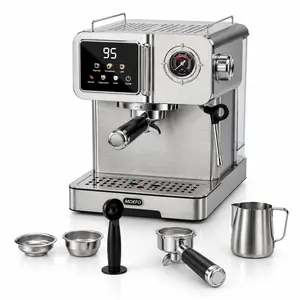 [MOEFO]20 Bar Espresso Machine  with PID Temperature Control, 58mm Portafilter & Milk Frother, Professional Pressure Gauge for Latte and Cappuccino, Home Coffee Maker with Removable Water Tank