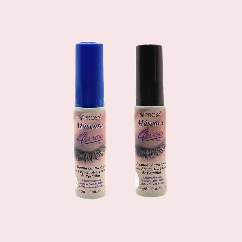 - PROSA 4 IN 1 Fuller and Longer Lashes Water Proof Makeup - Brown & Blue apple  mexican bottom lash Waterproof Triple Mascara