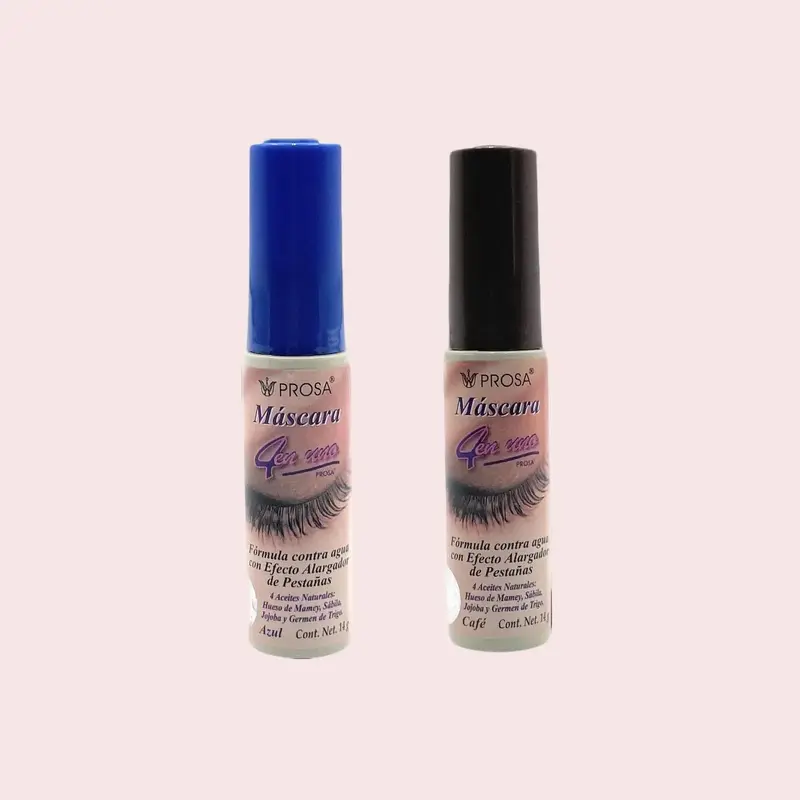 - PROSA 4 IN 1 Fuller and Longer Lashes Water Proof Makeup - Brown & Blue apple  mexican bottom lash Waterproof Triple Mascara