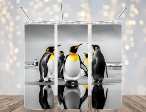 20 OZ PENGUINS INSULATED SKINNY TUMBLER W/ STRAW
