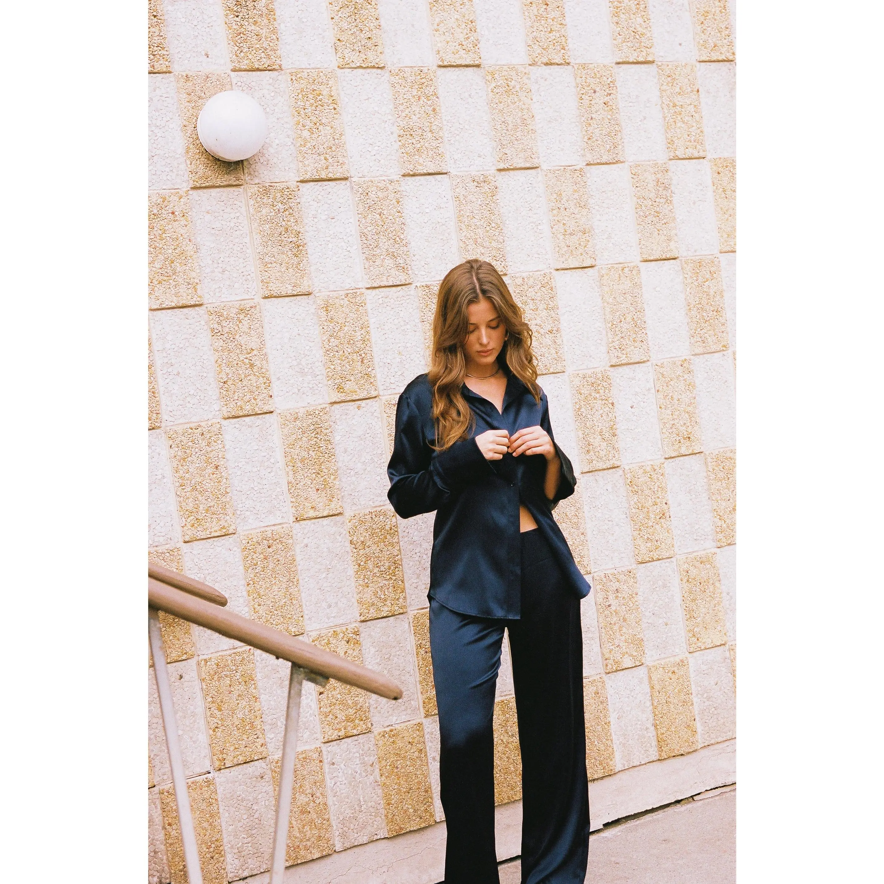 Roma Silk Pants – Navy