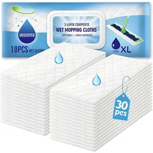 30 Count Heavy Duty Wet Mopping Cloths Refill Compatible with  Sweeper XL Mop, Disposable Wet Pads Refill X-Large Size for Multi-Surface Floor Cleaning, Unscented