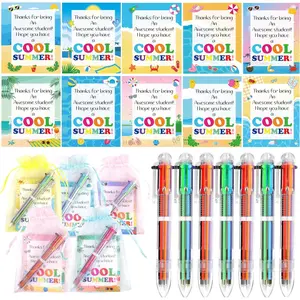 30 Sets End of School Year Student Gifts Bulk for : Summer Ballpoint Pens and Beach Cards from Teacher  Classroom