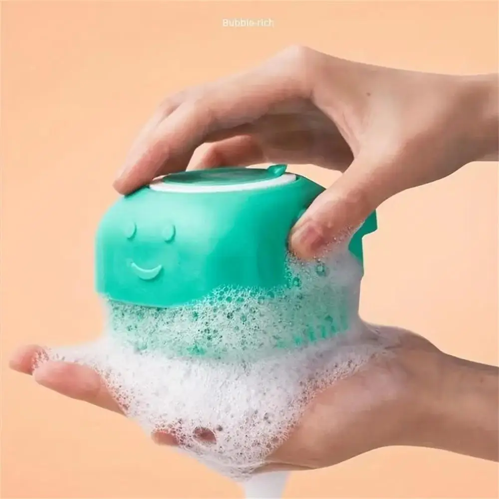 Random Color Pet Massage Cleaning Brush, Pet Bath Soap Dispenser Brush, Silicone Massager Shampoo Dispensing Brush, Pet Care Tool