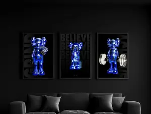 KAWS Wall Art Set of 3 Trendy Urban Room Decor prints poster #23