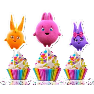 Sunny Bunnies Cupcake Toppers - Set of 10, Perfect for Fun-Filled Celebrations!