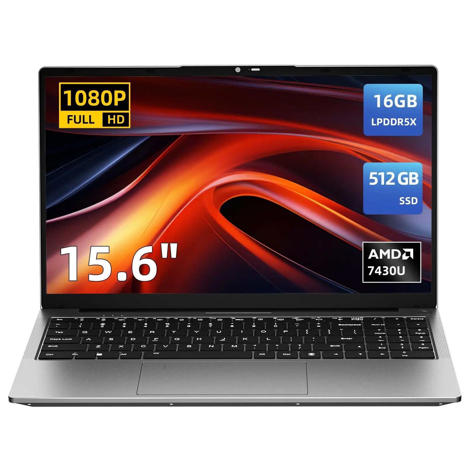 15.6 inch Laptop AMD R5 7430U, 16GB RAM 512GB SSD,USB Type-C, MicroSD ...