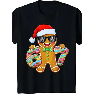 Boys' Six Seven 67 Gingerbread Christmas T-Shirt - Funny Gingerbread Cookie Number 67 Design, Casual Short Sleeve Round Neck Tee for Xmas Party Outfit ( Boys) 6 & 7 Years, Machine Washable Year-Round Wear 130-160