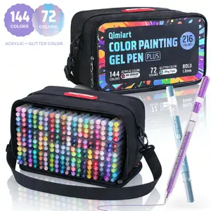 216 Colors Acrylic Gel Pens & Glitter Gel Pens Set,144 Colors 3D Acrylic Paint Pens And 72 Colors Special Shining Multi Glitter Gel Pens,for Black Paper, Rock, Glass, Fabric, DIY and Art Crafts Supplies