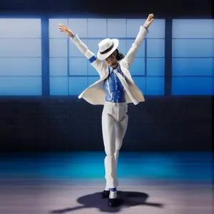 In Stock Michael Jackson MJ Action Figure, Smooth Criminal Moonwalk Thriller Joint Movable Statue, Pop Music Legend Collectible Model, Desktop Decor, Birthday Christmas Halloween Thanksgiving Gift for Music Fans