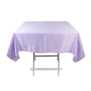 Lamour Satin 54"x54" Square Tablecloth Lavender Lilac - Durable & Silk-Like Table Cover