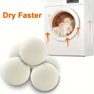6pcs Drying Balls - Low Allergenic Fabric Softener Alternative, Wrinkle & Static Reduction, Energy-Saving Laundry Drying Balls for Clothes, Shirts, Pants - Compatible with Washing Machines & Dryers, Drying Balls for Clothes, Wool Dryer Balls