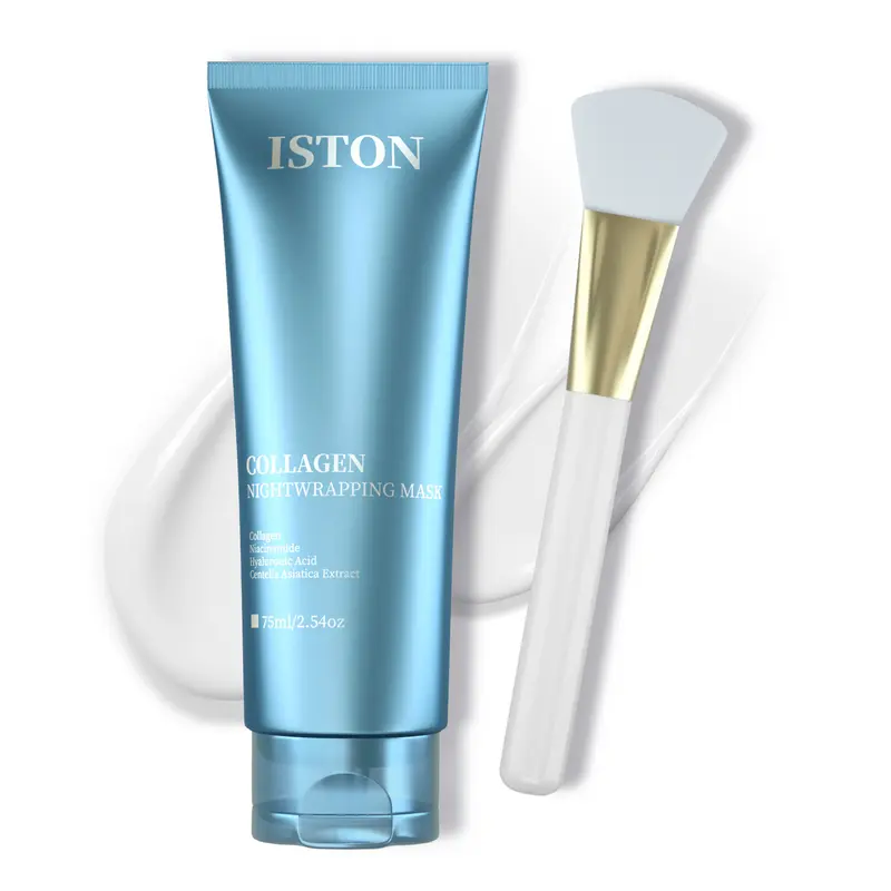ISTON Collagen Night Wrapping Face Mask - 2.54 fl oz/75 ml, Hydrating Anti-Wrinkle Skincare Treatment for Glass Skin, Moisture Boost, Barrier Repair, Firming, All Skin Types (Night Routine Product)