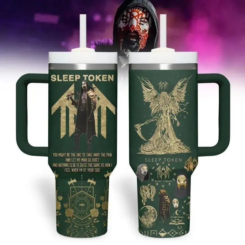 Sleep Token Band 40oz Tumbler – Music Lover Stainless Steel Cup, Perfect Fan Gift