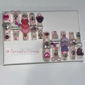 Gyaru Charms Kawaii Gal Long Press On Nails