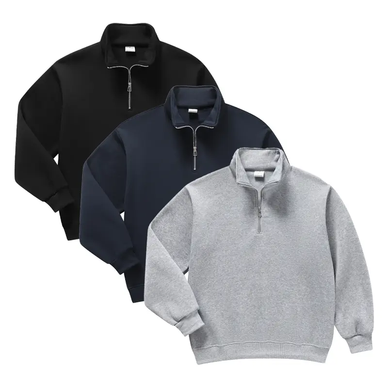 ColorArea Men's Minimalist Half Zip Long Sleeve Hoodie, Drop Shoulder Regular Fit, Stylish Basic Menswear Long Sleeve Tops, Casual Streetwear Clothing for Autumn Winter Everyday Wear