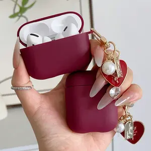 Heart Pendant Earphone Case Protector Cover, Protection, Fits All AirPods Models (1st-4th Gen & Pro Series), Scratch Resistant Durable Design, Earbuds Gift