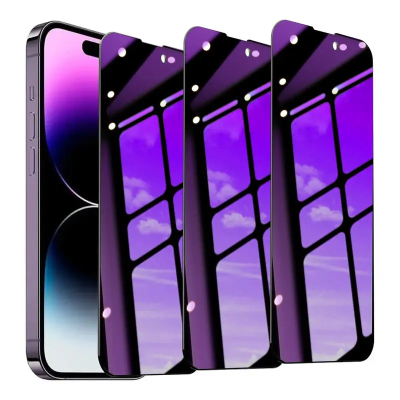 Anti-spy Tempered Glass Screen Protector, 3 Counts Anti-blue Light Protective Phone Screen Protector, Phone Accessories Compatible with iPhone 15 Pro Max 16