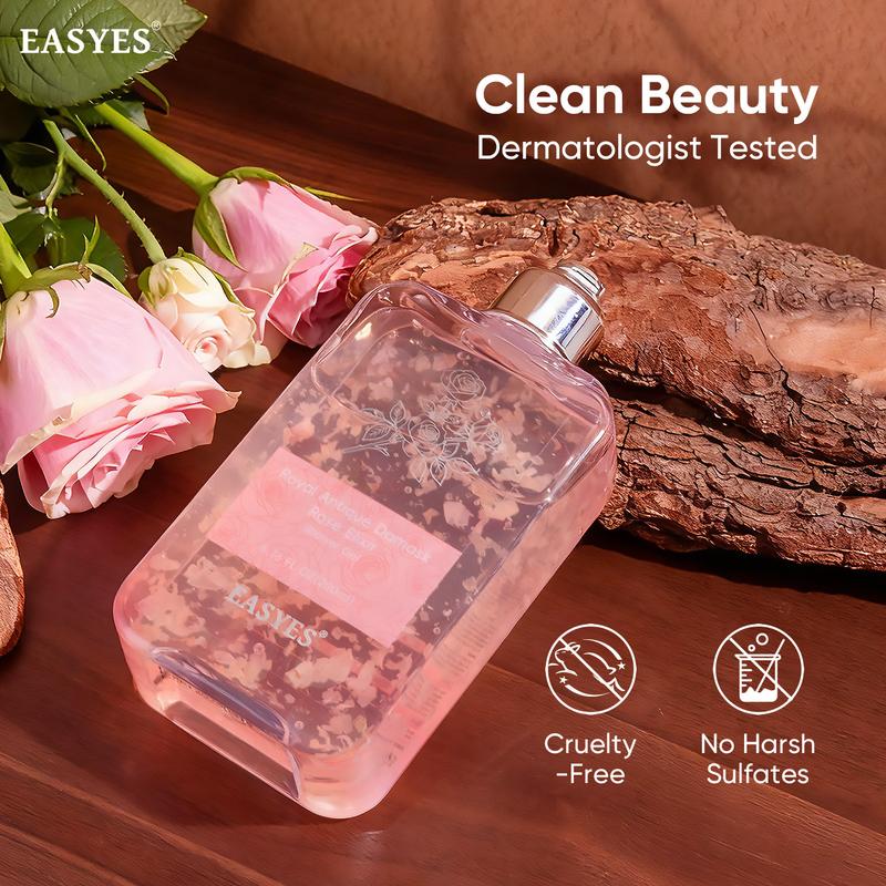 Easyes Royal Antique Damask Body Wash with rose petals and bulgarian rose oil for women and men