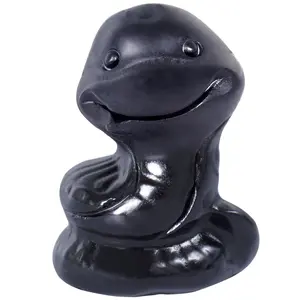 2 Inch Crystal Snake Figurine Handcrafted,Obsidian Crystal Sculpture Healing Energy Stone Spiritual Decor Unique Gift for Collectors Meditation Altar Mystical Statue Reiki Energy