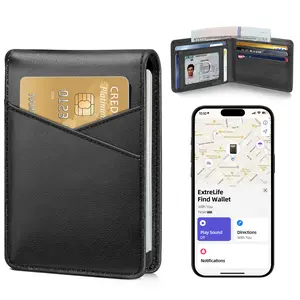 ExtreLife Mens Wallet with Smart Tracker, Genuine Leather Bifold Wallet, Works with Apple Find My, 10 Card Slots, Money Pocket, ID Window, RFID Blocking, GPS Wallet Tracker（only IOS)
