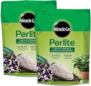 Miracle-Gro Perlite, Helps Improve Drainage and Aeration in Potting Mixes, Enriched with Plant Food, 8-quart (2-Pack)