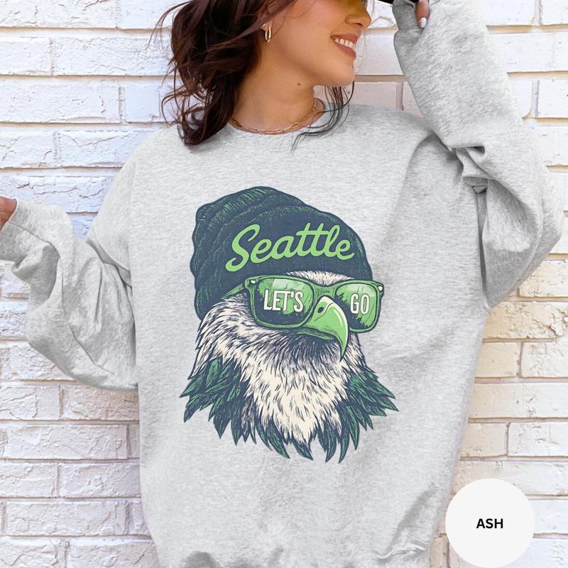 Vintage Seattle Football Eaglee Sweatshirt, Retro Northwest Sports Fan Tee, Unisex Graphic Pullover, Classic Game Day Outfit, Cozy Tailgate Apparel, Trendy Gift for Seattle Football Fans