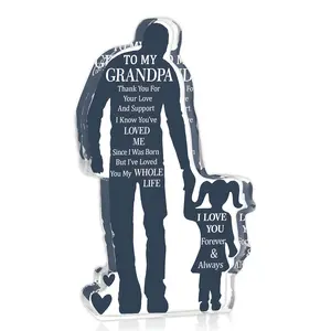 Unique Grandpa Gift Acrylic Sign Decorative Plaque, Personalized Plaque, Granddaughter Gift for Grandpa Birthday, Thanksgiving Father's Day Christmas Valentine's Day, Room Decor