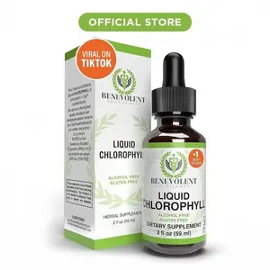 Benevolent Liquid Chlorophyll Drops 4 Month Supply - Herbal Supplement for Deodorant, Detox, Gut Support, and Liver Edible Fitness