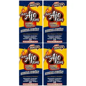 Artri Ajo KING Reforzado with Orthiga & Omega 3 Glucosamine Vitamin Turmeric Collagen 100 Tabs Mexico for Joint Health supplements eocute natural capsules PACK OF 4