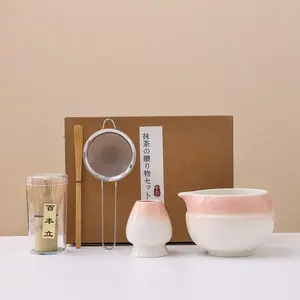5pc Matcha Tool Set, Tea Making Tools, Matcha Kit Set, Boho Style Ceramic Material, Bamboo Chasen/matcha Bowl, Matcha Whisk, Ideal for Family Gatherings and Outdoor Dining