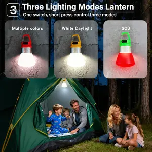 VKK Portable RGB Camping Light – Multi-Function Waterproof & Rechargeable LED Lamp for Outdoor Camping, RV, Tent, Emergency, Desk & Ambient Lighting, Bottle-Mount Design, IPX5, Red Flash SOS Mode