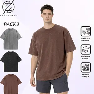 Premium 3-Pack Oversize T-Shirt Bundle – Men’s Heavyweight Oversized Cotton T-Shirts, Vintage Streetwear Tee Pack, Loose Fit Casual Shirts, Soft Comfortable Fabric, Perfect Everyday Basic Tees for Summer Style