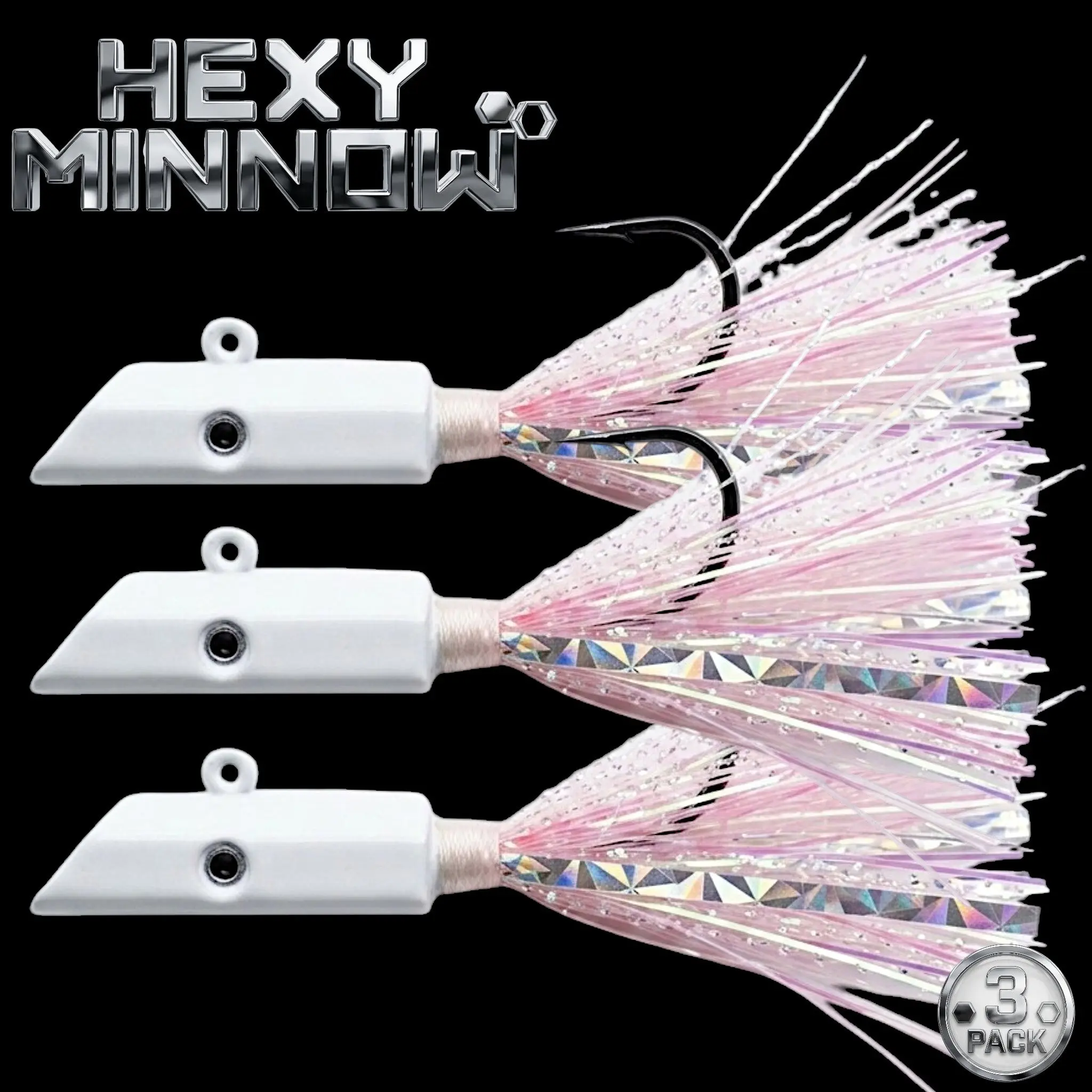 Hexy Minnow White 3 Pack