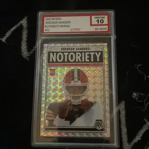 2025 Mosaic Shedeur Sanders Notoriety Mosaic #13 Pristine 10 Iconic Trading Card SN 68193