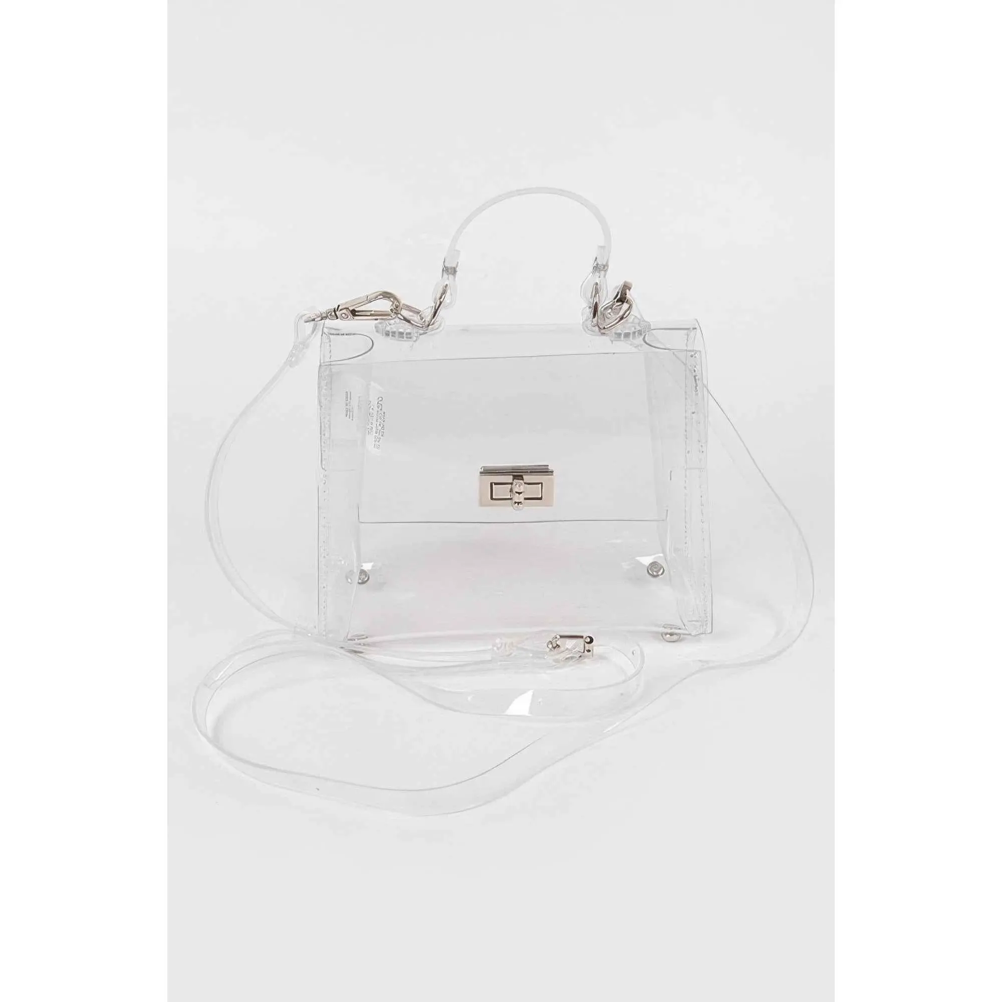 Women's Minimalist Transparent Clutch Bag, Structured PVC Top Handle Handbag for Night Out and Special Events, Lightweight Chic Accessories