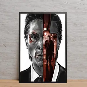 American Psycho Poster, Christian Bale Art Print, Patrick Bateman Movie Wall Decor