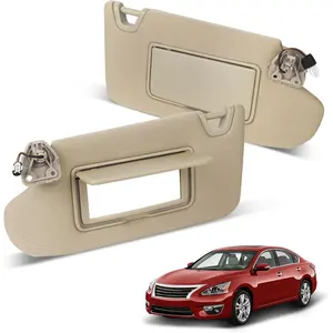 ItranMc Sun Visor Driver&Passenger Side for 2013-2018 Nissan Altima, Beige, Left&Right Side Car Visor with Light Mirror, Without Sunroof,Replacement#96401-3TA2A  96400-3TA2A