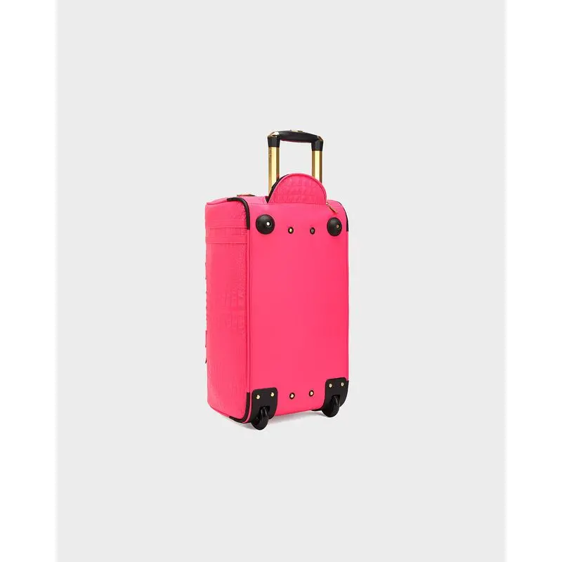 Neon Pink Statement Rolling Duffle Bag V2 - Telescopic 4-Wheeled Travel Bag, Weekend Luggage, Multi-Day Duffle, Travel Duffle Bag, Weekend Luggage Bag
