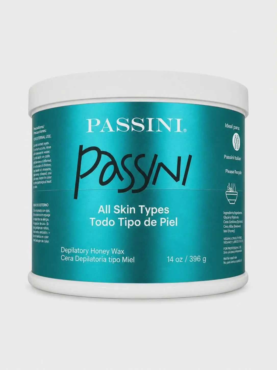Passini Depilatory Hair Removal Mineral Wax for Smooth Skin on Face, Eyebrow, Body & Bikini, All Skin Types, 14oz Jar for Adults, Bikini Line, Body Care, Cream, Minerals, Normal, Root Removal, Wax Base, Youth, None, Single Item